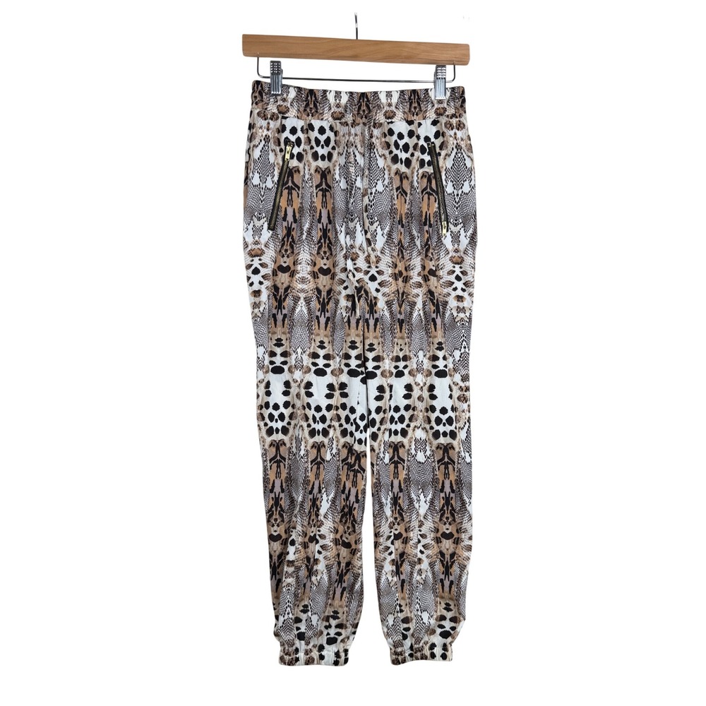 Bebe Animal Print Lounge Pants‎ size XXS Brown/Black/White